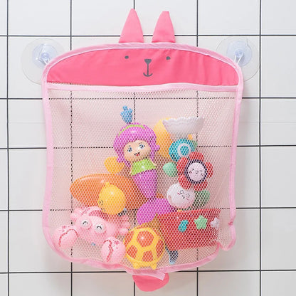 Dinosaur Animal Baby Bath Toy Organizer with Suction Cup Mesh Storage Bag for Kids