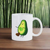 Cute Avocado Porcelain Coffee Mug - Cartoon Green Avocado Breakfast & Juice Cup, 11 oz (320 ml)