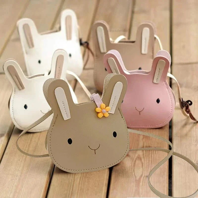 Cute Cartoon Animal PU Leather Shoulder Bag – Bear & Bunny Crossbody Messenger Bag for Kids, Toddler Girl & Boy Purse - Kidzy Market