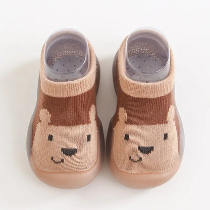 Baby Socks Shoes – Cute Cartoon Boy & Girl Infant Shoes, Soft Rubber Sole First Walker Booties for Toddlers