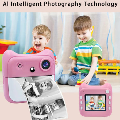Kids Instant Print Camera Toy with 1 Roll of Print Paper, Christmas and Birthday Gift for Boys and Girls Ages 3-12