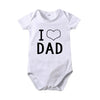 Pure Cotton “I Love Mom” & “I Love Dad” Newborn Rompers - Matching Baby Bodysuits for Twins, Summer Clothes for 0-24 Months