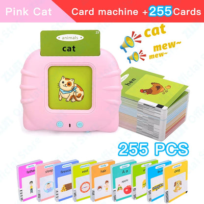 Montessori Education Flash Cards Machine - Early Educational Learning English Electronic Audio Book Toy for Children, Birthday Gift
