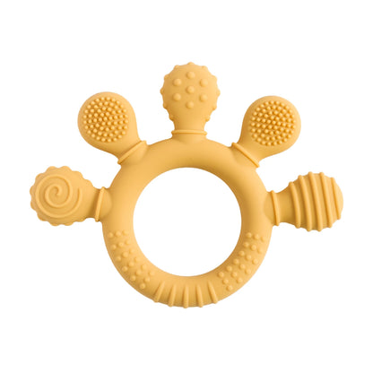 Baby Silicone Teether - Teething Toy for Infants 0-12 Months | Cartoon Rattle & Gum Relief Baby Accessories