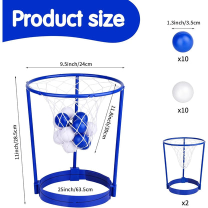 2-Pack Head Hoop Basketball Party Game – Adjustable Net Headband with 20 Balls, Fun Gift for Kids and Adults, Birthday Party Game