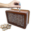 Handmade Wooden Car Money Box with Savings Counter Reusable Money Storage Bank for Kids & Adults