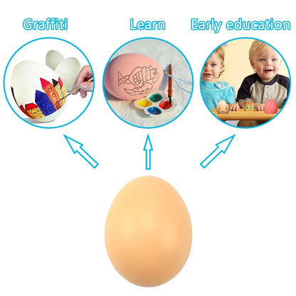 MOONBIFFY Fake Egg Toy for Kids – Plastic Simulation Kitchen Play, DIY Painting & Educational Craft