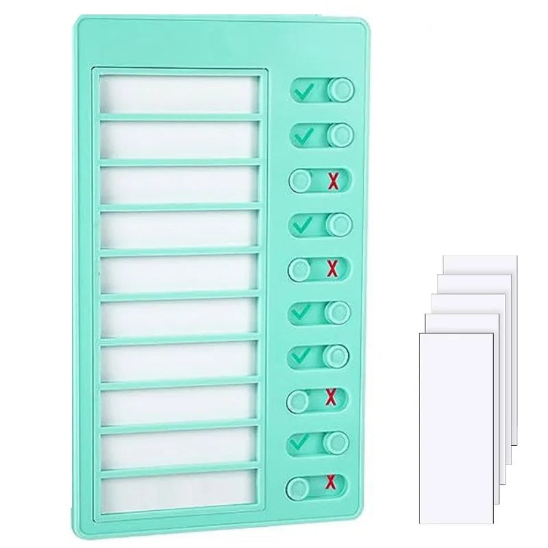 Kids Chore Chart 1-Piece with 5 Blank Cards – Plastic Checklist Board & Detachable Cards for Routine Planning – view 10