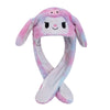 MINISO Cute Bunny Ear Plush Beanie - Moving Rabbit Ears Winter Knit Hat for Women & Girls, Fits 55–60 cm (21.7–23.6 in)