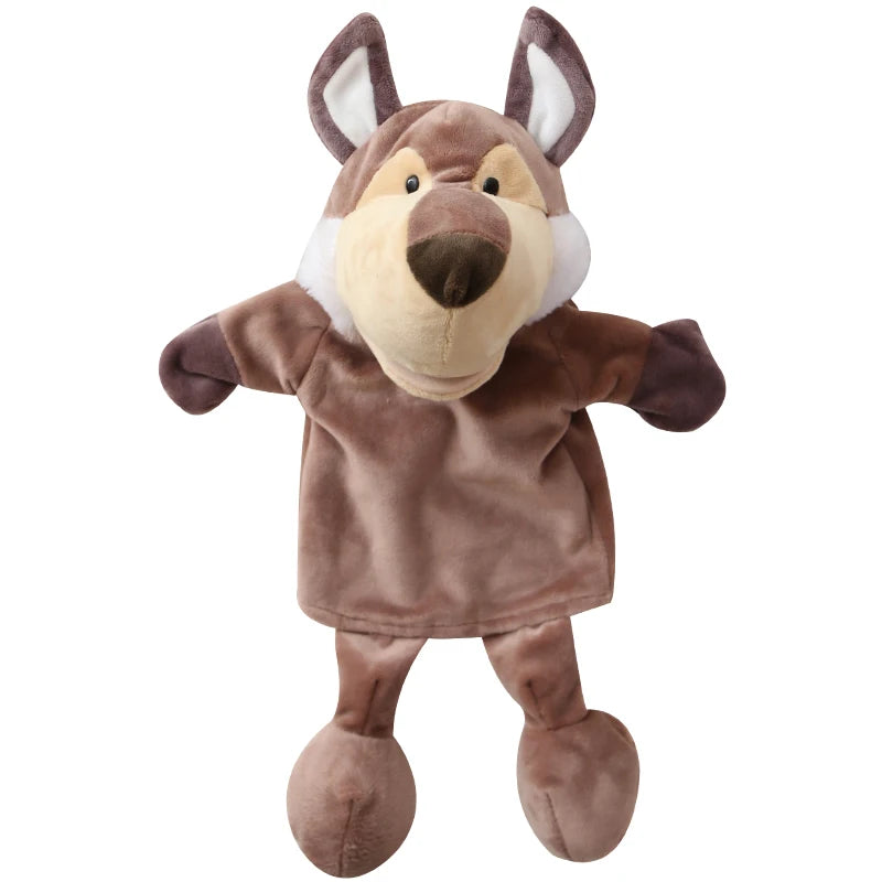 35cm Cartoon Animal Hand Puppets, Lion Elephant Pig Parent-Child Game Toys for Kids
