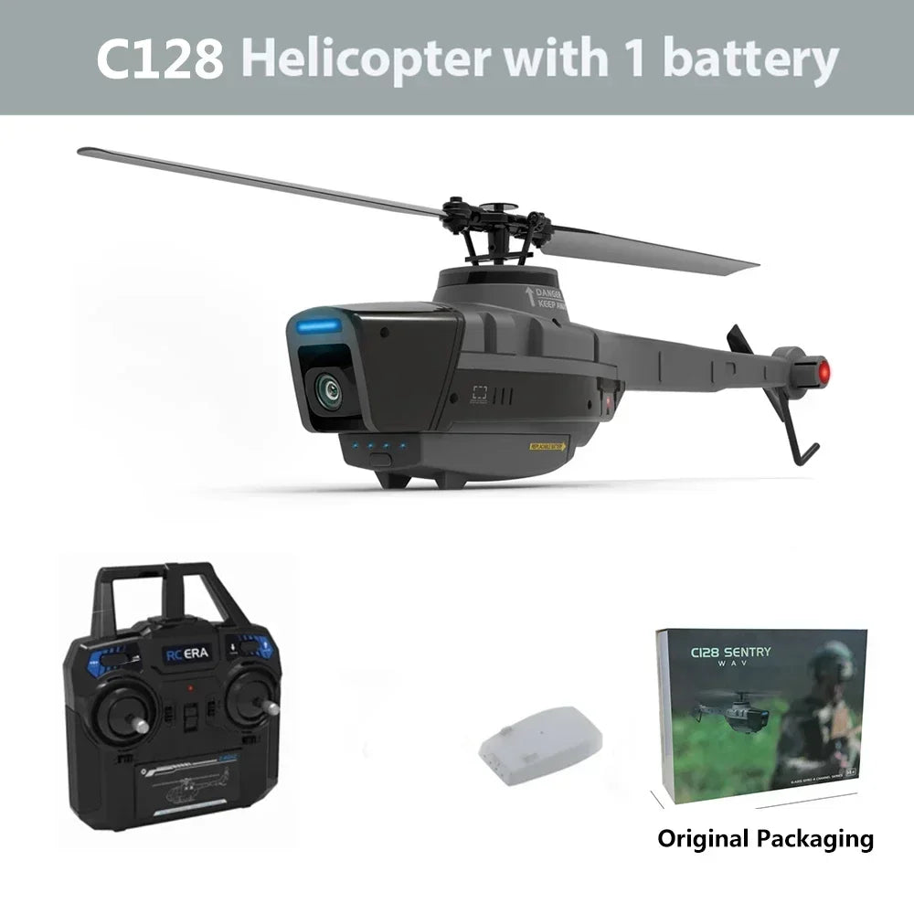 Black Hornet C128 RC Helicopter – 1080P Camera, 6-Axis Gyroscope, Air Pressure Height Hold