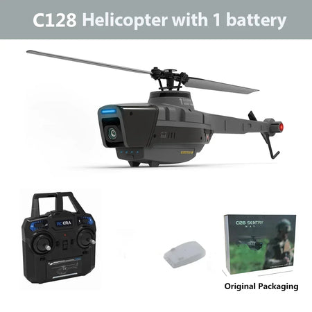 Black Hornet C128 RC Helicopter – 1080P Camera, 6-Axis Gyroscope, Air Pressure Height Hold