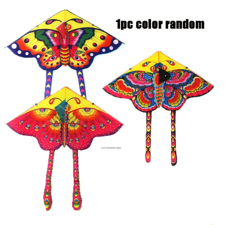 90cm Traditional Butterfly Kite – Medium Colorful Foldable Kite, Outdoor Recreation Toy for Kids, Random Style