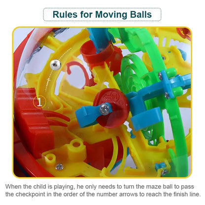 Maze Ball Mini 3D Magic Puzzle – IQ Labyrinth Game with Display Stand for Kids and Adults