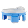 3-in-1 Foldable Travel Potty with Disposable Bags – Portable Silicone Baby Potty Training Seat (Blue)