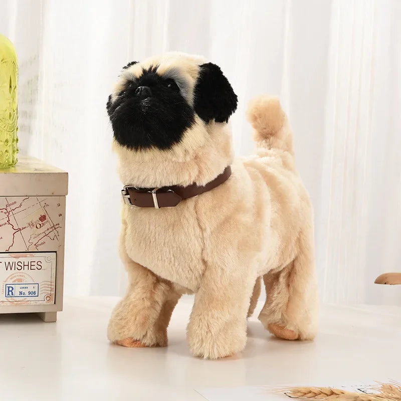 New Simulation Electric Pet Dog with Voice Control, Walking, Nodding, Music, and Touch, Robot Plush Toy Gift for Children