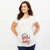 Christmas Santa Baby Print Maternity T-shirt Xmas Casual Pregnant Clothes Pregnancy Announcement T-shirt for Pregnant Women