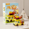 Cute Pet Rocking RV Car Building Block Kit for Kids, Travel RV Car Model Toy, Christmas Gift