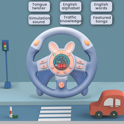 Infant Shining Simulation Steering Wheel Toy Children’s Early Education Copilot Stroller Vocal Toy