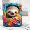 3D Animal Wrap Coffee Mug - 11 oz (350 ml) Sublimation Ceramic Kids Mug (Cat, Dog, Bear)