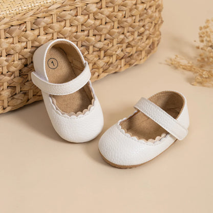 Newborn Baby Breathable Fashion Leather Shoes – Lace Princess Shoes with Non-Slip Soft Bottom