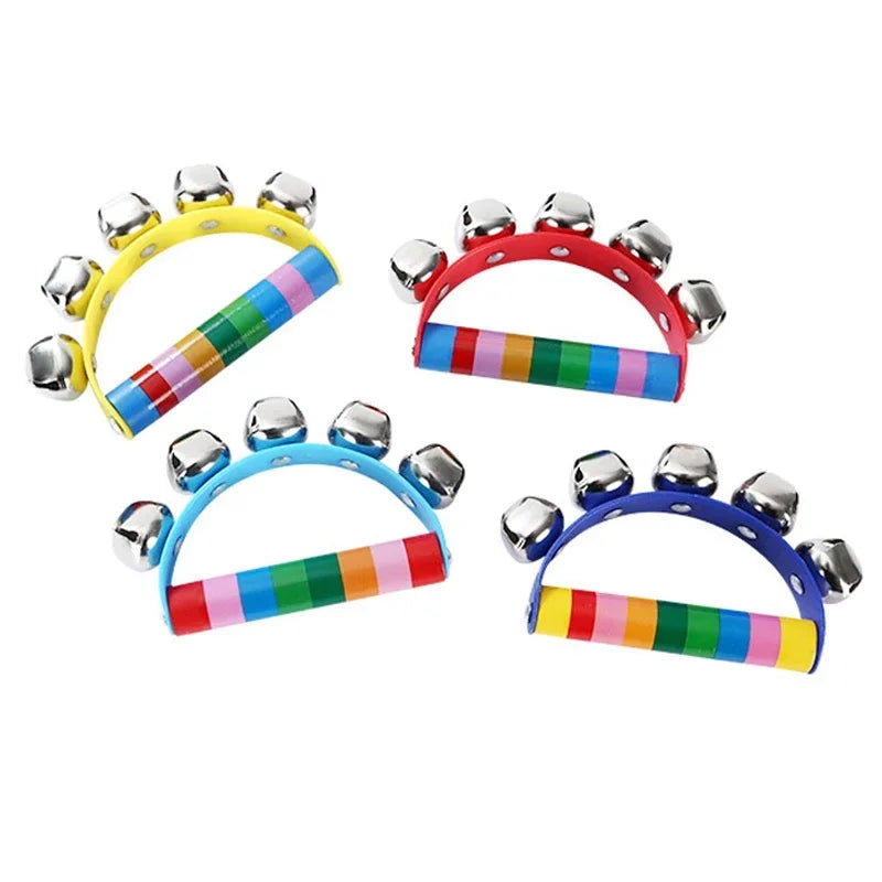 Colorful Rainbow Handheld Bell - Half Round Percussion Musical Toy, KTV & Family Party Game Gift for Adults
