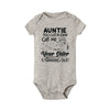 "Auntie, You Gotta Come Get Me" Baby Romper – Funny Letter Print Newborn Bodysuit – Summer Short-Sleeve Infant Clothes (0-1Y)