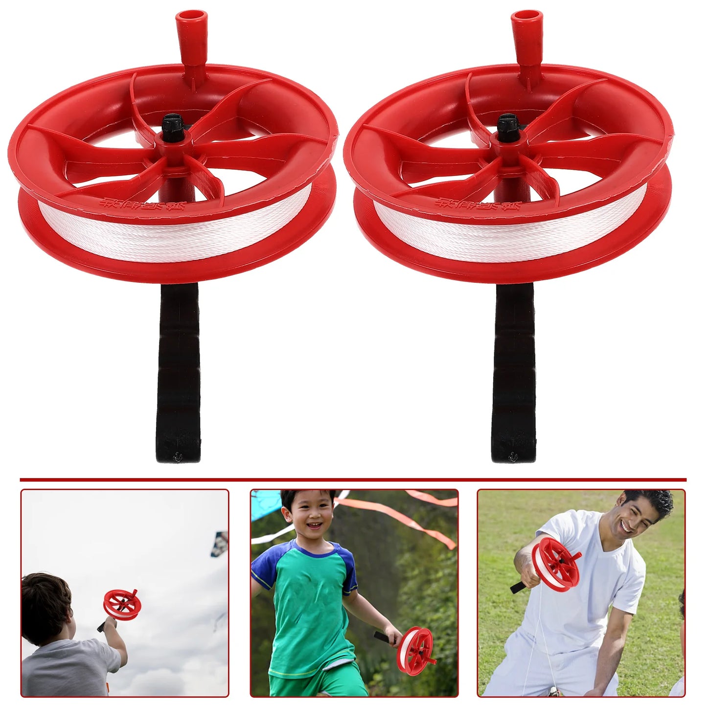 2pcs Kite String with Reel – Kite String Winder Wheel, 100m Line, Outdoor Game Accessories for Kids