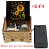 Automatic You Are My Sunshine Wooden Music Box with Battery Holder Christmas and New Year Gift for Friends, Wife, Daughter, and Son