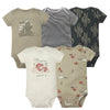 5PCS Baby Bodysuit Set – 100% Cotton Short Sleeve Onesies for Boys & Girls (6-24 Months)
