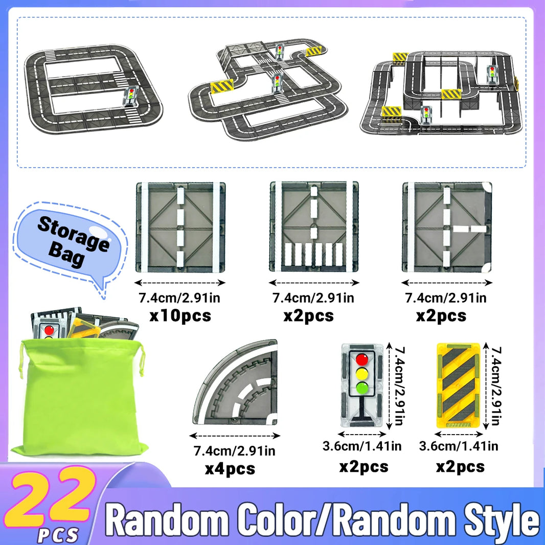Magnetic Road Set With Car Building Blocks Toy for Toddlers