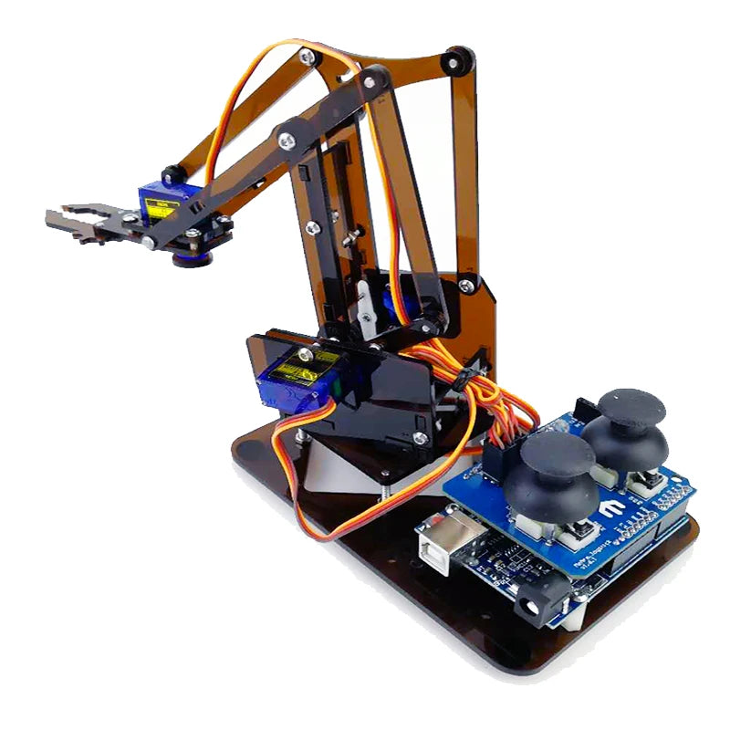 SG90 4 DOF Unassembled Acrylic Mechanical Robot Manipulator Claw for Arduino, UNO Programmable DIY Robot Arm Starter Kit