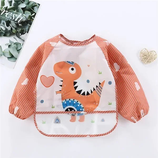 Baby Boys & Girls Burp Cloth Bandana Bibs – Long Sleeve Scarf, Waterproof Toddler Art Smock, Feeding Bib Apron with Pocket for 1-3 Year Olds - Kidzy Market