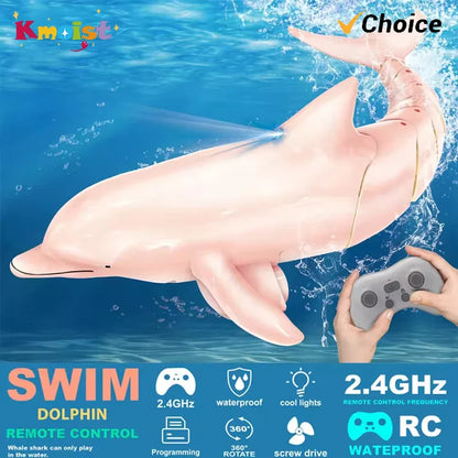2.4G RC Dolphin Fish Toy – Waterproof Remote Control Electric Swimming Animal for Kids
