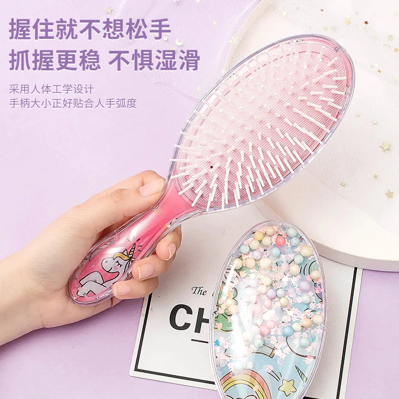 1pc Frozen Air Cushion Hair Comb - Cartoon Mickey Minnie Sofia Elsa Anna Princess Massage Comb for Girls - Perfect Gift