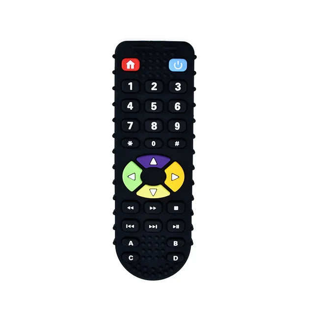 TYRY.HU 1Pc Baby Silicone Teether - Remote Control Shape, Rodent Gum Pain Relief, Sensory Educational Teething Toy for Kids