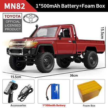 ZWN MN82 1:12 Retro RC Car with LED Lights and 4WD Remote Control Pickup Truck