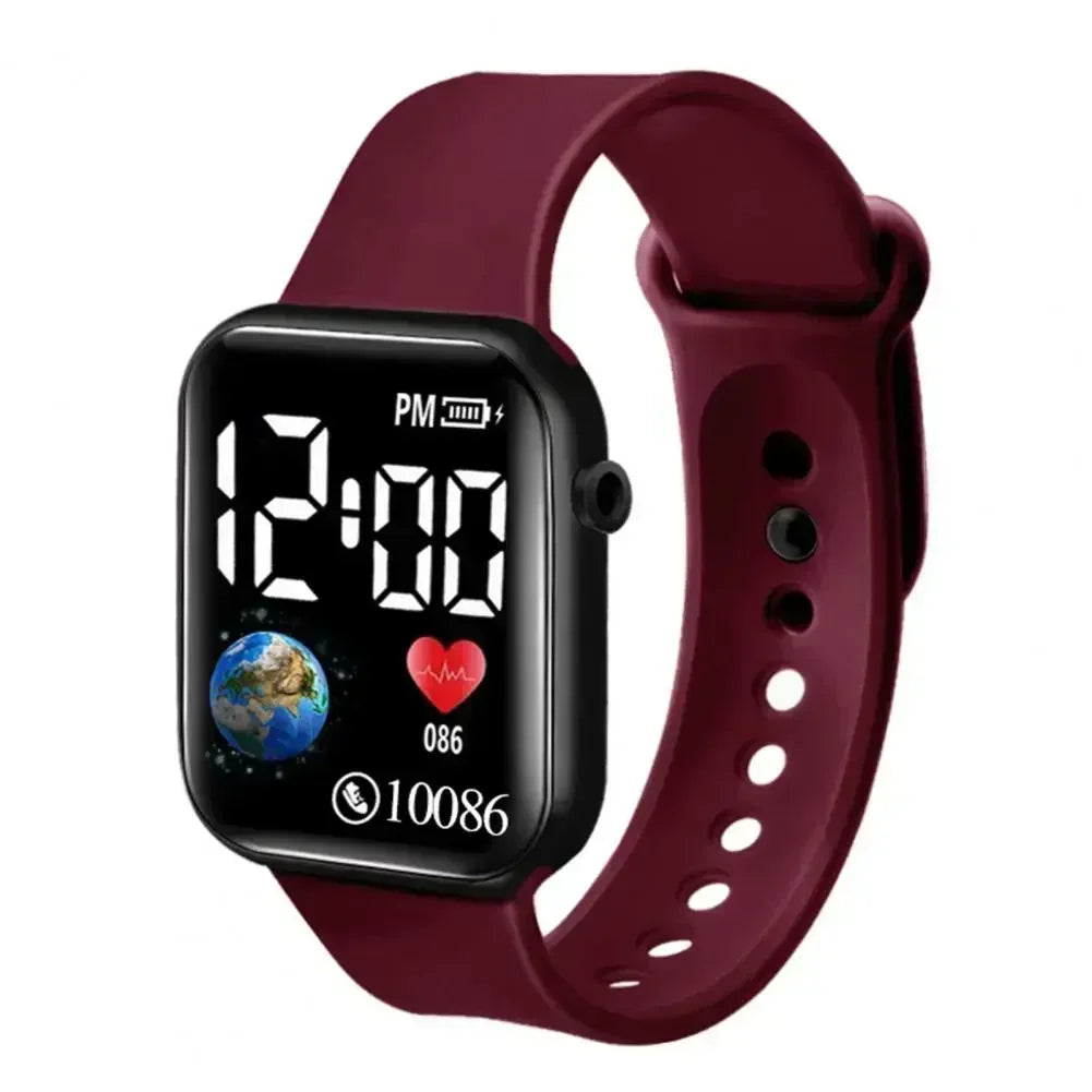 LED Digital Display Waterproof Electronic Smart Sport Fitness Watch Universal for Children