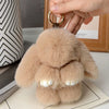 ZAKOL 15 cm (5.9 in) Fluffy Rabbit Fur Pom Pom Keychain — Soft Bunny Bag Charm
