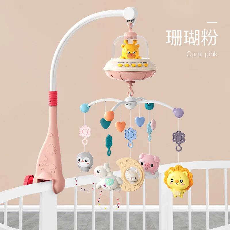 Musical Baby Crib Mobile With Lights and Music Projection Remote Control Crib Toy for Newborns