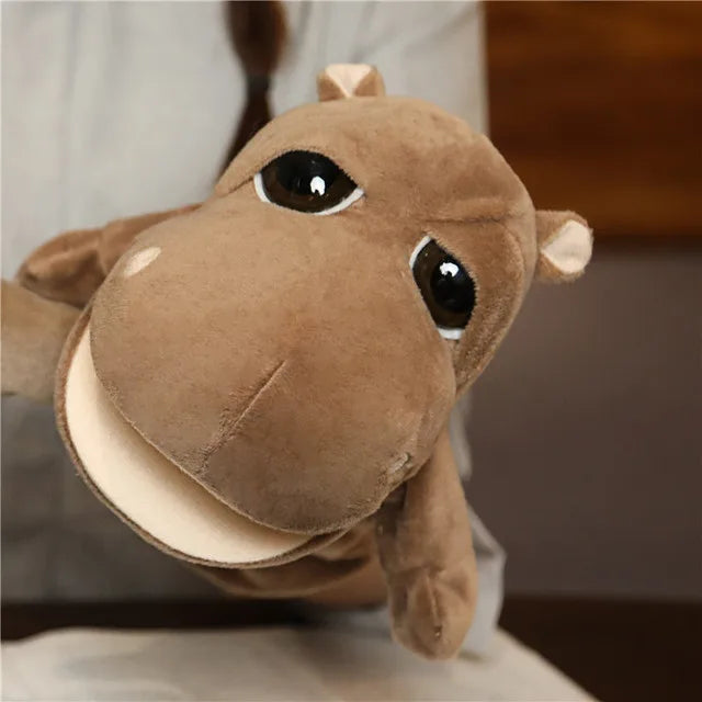 Soft Plush Horse Hand and Finger Puppet, Cartoon Toy for Kids Party Decoration