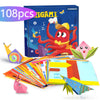 Origami Kit with 30/108 Sheets Origami Paper and Guiding Book – DIY Art Craft Project Supplies for Beginners and Kids