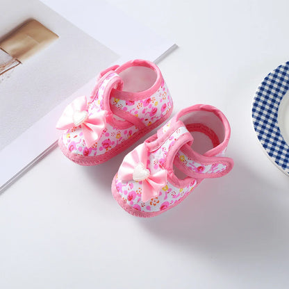 Baby Girl Shoes – Lace Floral First Walkers, Princess Newborn Infant Toddler Flats, Soft Prewalkers for Boys