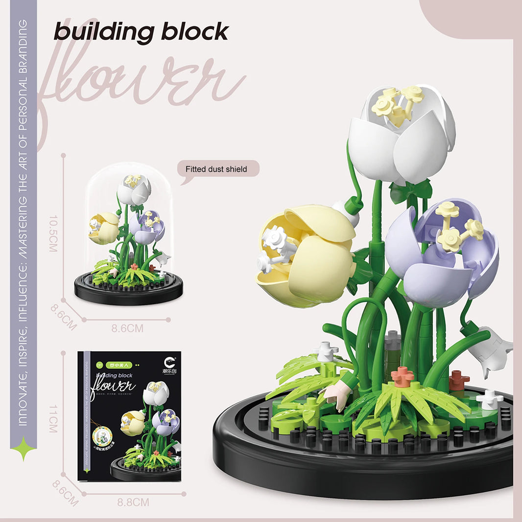 DIY Micro Flower Building Blocks – Mini Bricks Eternal Flowers Home Decoration Puzzle Toy