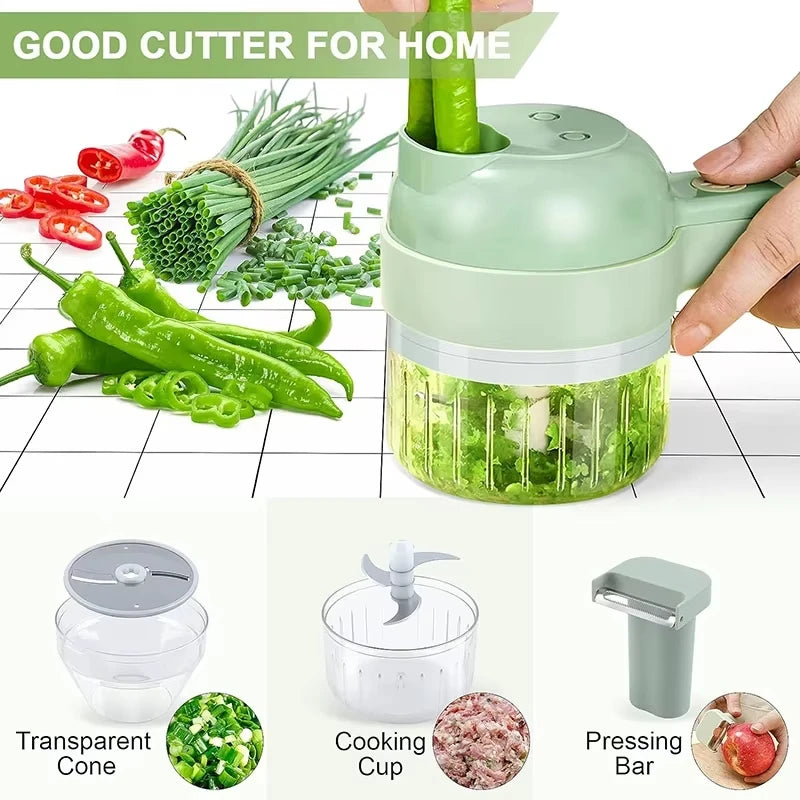 Portable Electric Vegetable Chopper – Rechargeable Cordless Food Processor for Meat, Garlic, Onion & Peppers