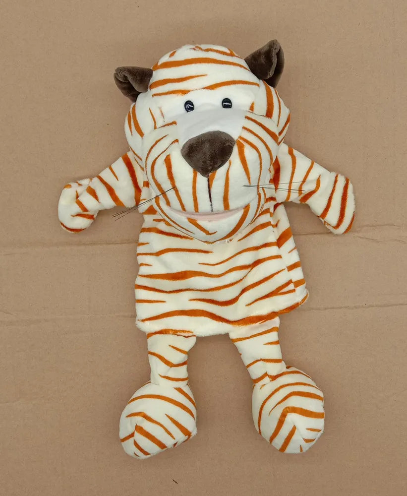 35cm Cartoon Animal Hand Puppets, Lion Elephant Pig Parent-Child Game Toys for Kids