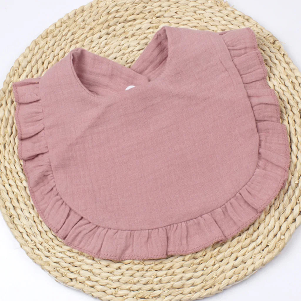 Gauze Baby Bib for Boys & Girls | Pure Cotton Candy Colored Lace Saliva Bib | Soft & Comfortable Solid Color Towel for Babies - Kidzy Market