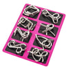 8Pcs/Set Metal Montessori Puzzle Wire, IQ Mind Brain Teaser Puzzles, Interactive Game for Adults, Stress Reliever Educational Toy