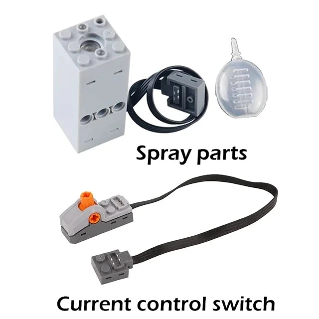 DIY Technical Motor Sprayer – Electric Exhaust Motor for Train and Car Building Blocks
