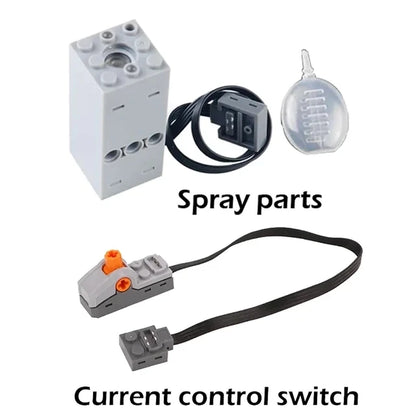 DIY Technical Motor Sprayer – Electric Exhaust Motor for Train and Car Building Blocks
